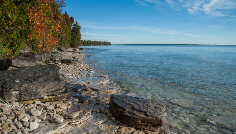 Bjorklunden shoreline in Baileys Harbor, Wisconsin. Photos by Dan Eggert