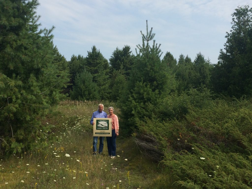 Bruce and Joan Pikas at their new conservation easement near Rowleys Bay